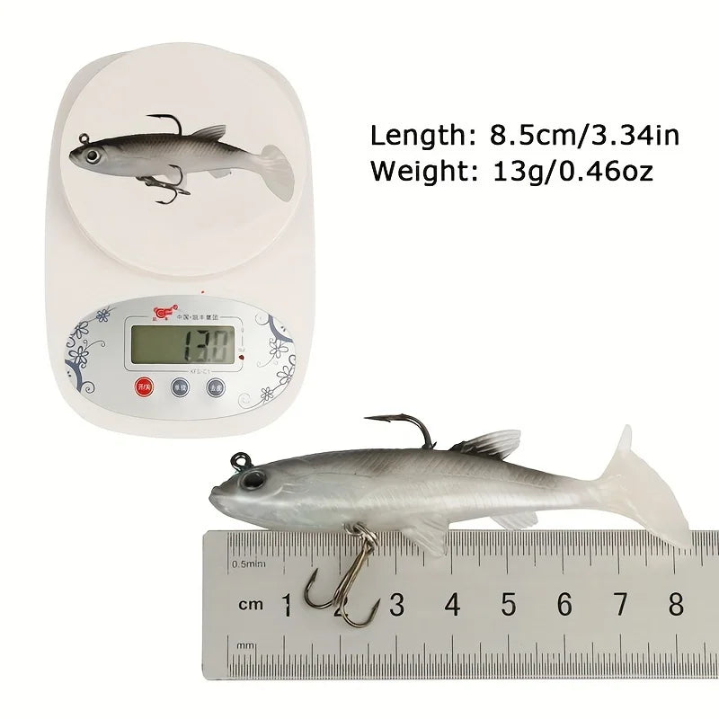 5Pcs Realistic Soft Bait-8Cm Realistic for Freshwater and Salty Fishing