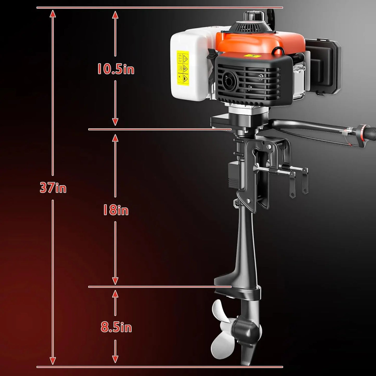 4HP 4 Stroke Outboard Motor Boat Engine, Heavy Duty 55CC