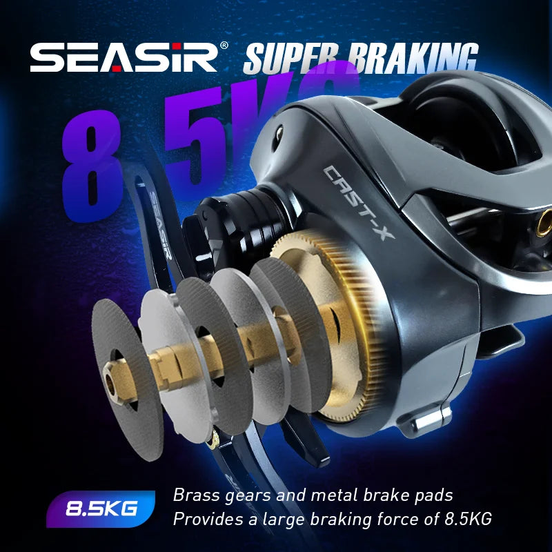Baitcasting Reel 7.3:1 HS Gear Ratio Aluminum Double Spool