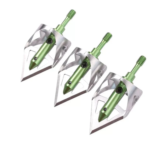 3pcs Hunting Broadheads, 100 Grain for Accurate Shots