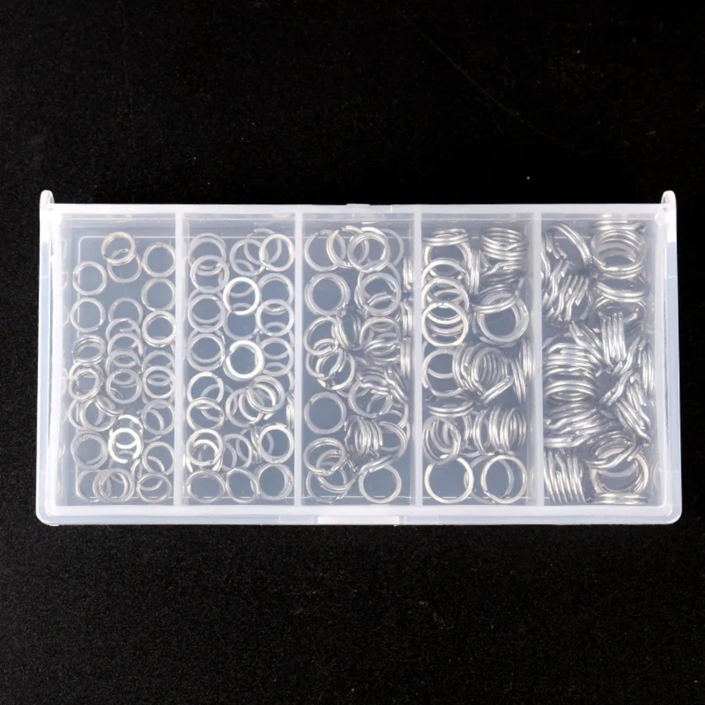 200 Pcs Double Ring Flattened Stainless Steel Swivel Road Lure