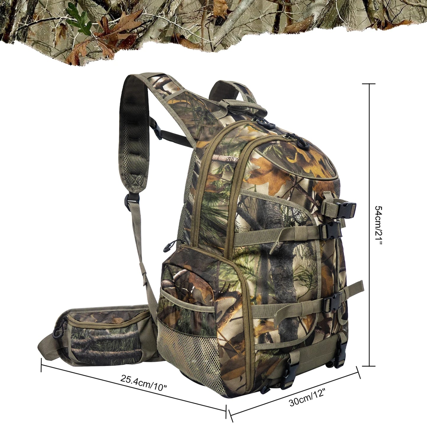 Backpack Camo Hunting Pack with Gun Bow Pocket Long-Lasting Large Capacity Hunting Day Pack