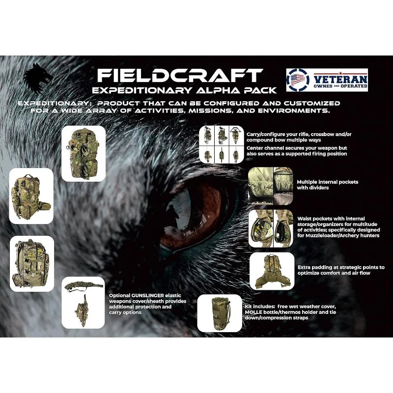 Backpack Daypack for Rifles, Bows, Crossbows, Muzzleloader, Hunting, Hiking, Archery, Blackpowder,
