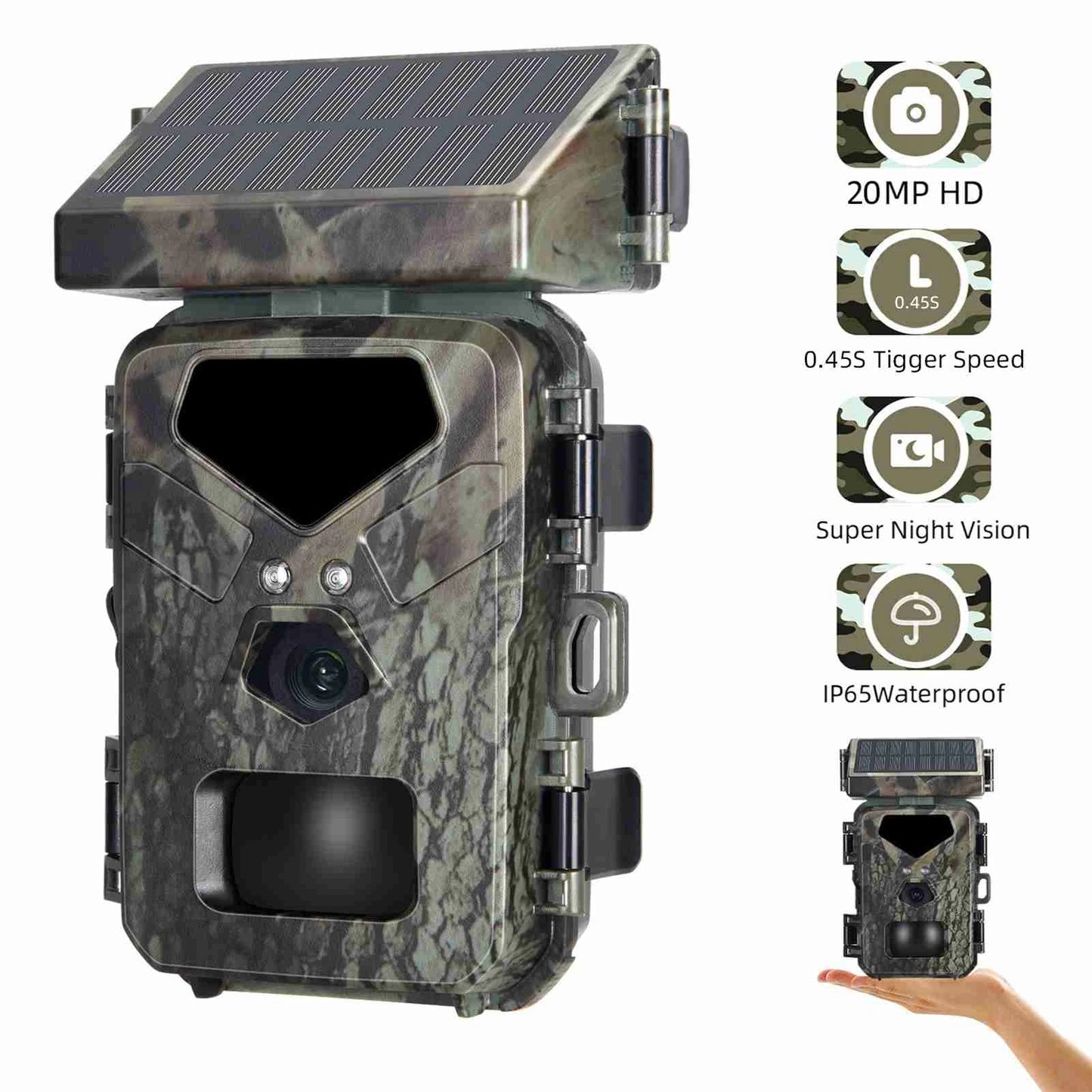 New Hunting Game Camera 20MP/1080P Hunting Camera 0.3s Trigger Speed Night Vision