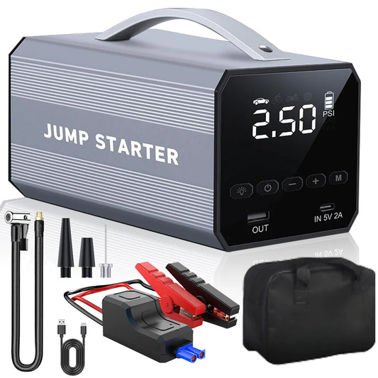 1600A Portable Car Jump Starter Inflatable Pump 12V