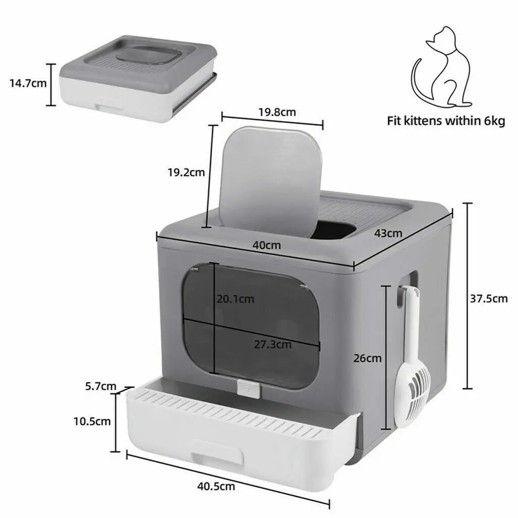 Cat Litter Box with Scoop and Tray Sifting