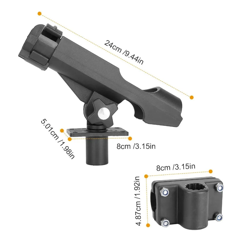 Boat Fishing Pole Rod Holder 360° Rotatable Kayak Side Rail