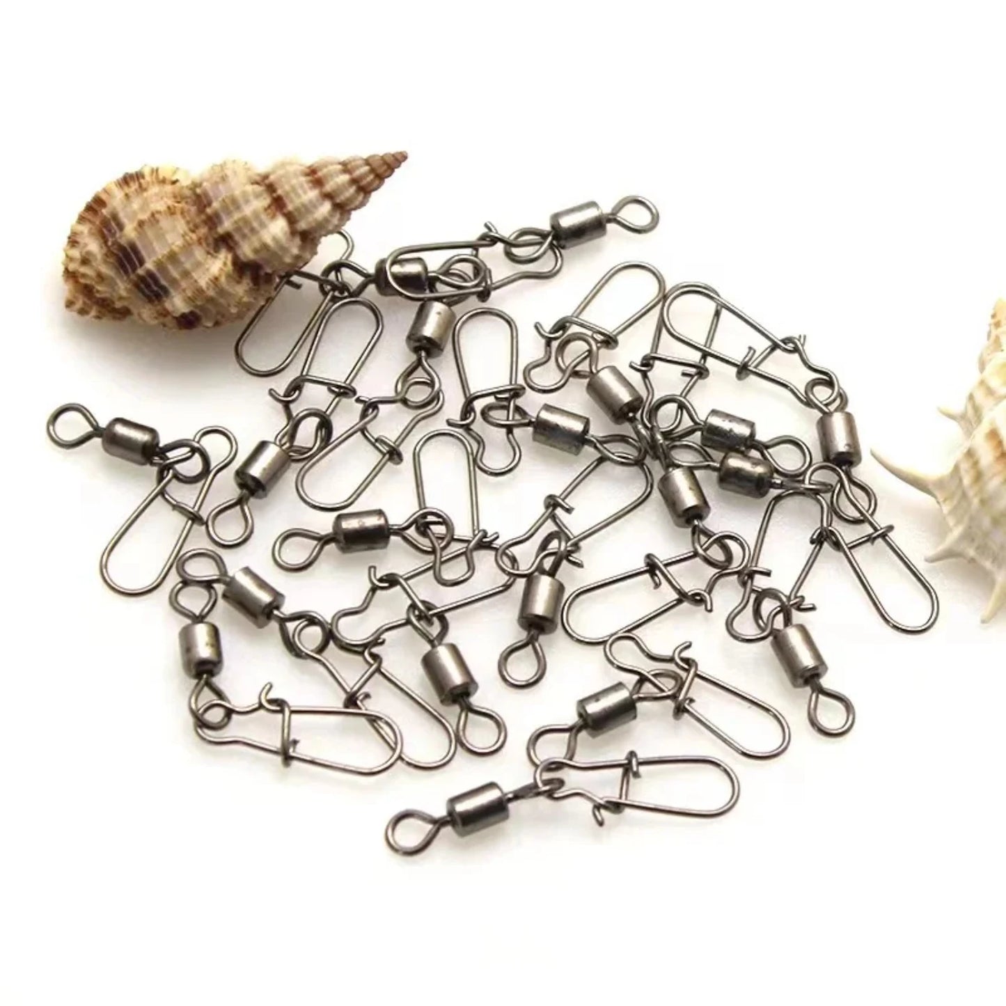 96-211pc/box Stainless Steel Fishing Connector Pin 4# 6# 8#10#12# Bearing Rolling Swivel
