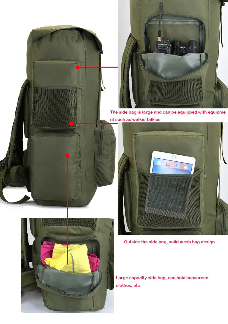 130L Extra Large Capacity Backpack Men's Outdoor Rucksack