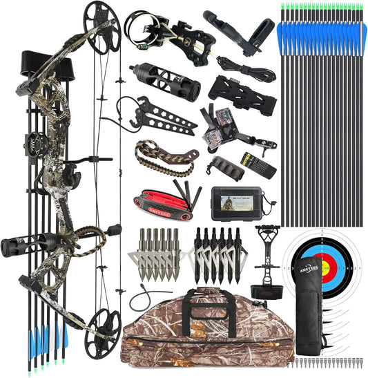 Compound Bow Kit, Draw Weight 0-70 lbs Adjustable, Draw Length