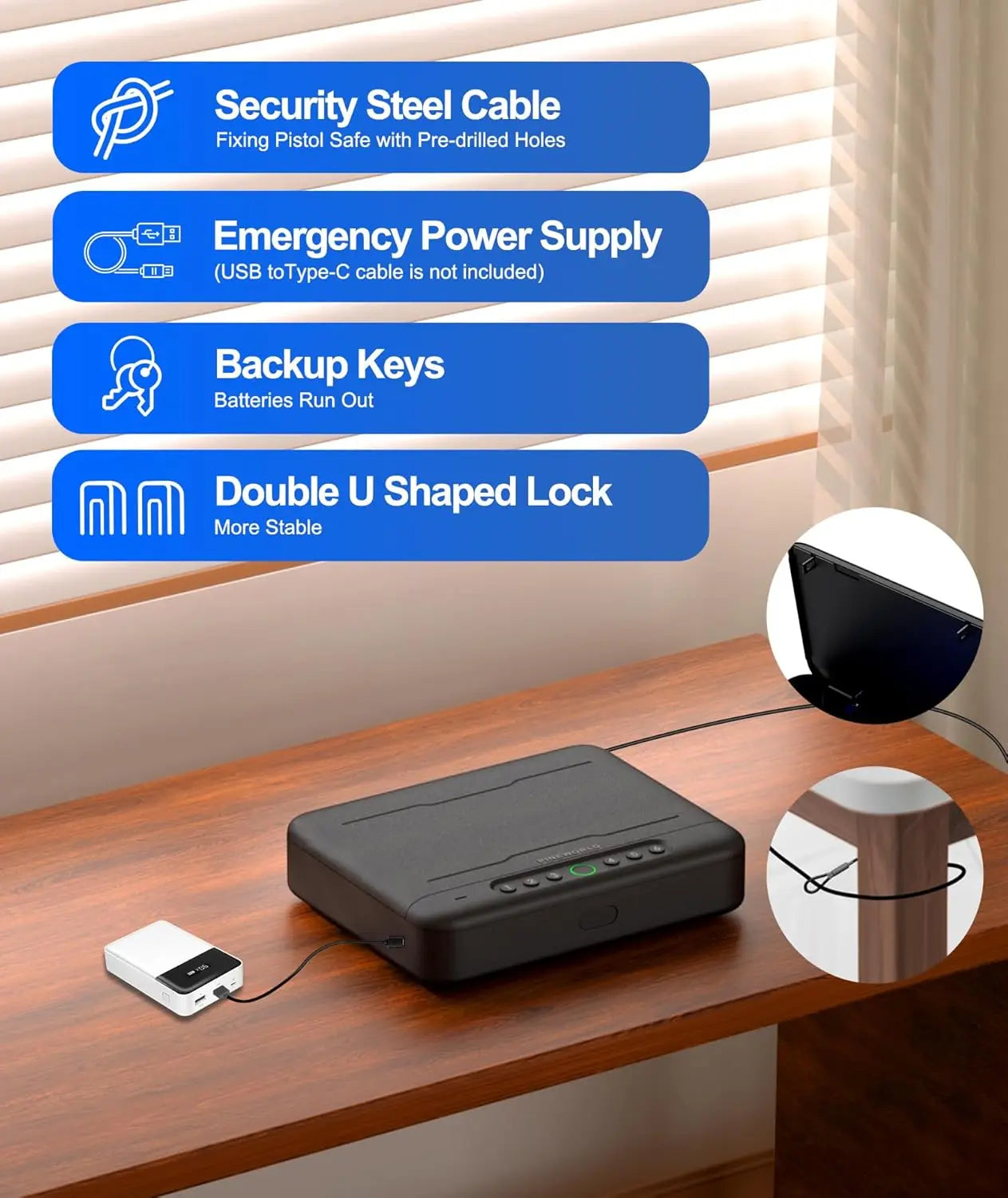 Gun Safe,For Handgun,With Fingerprint