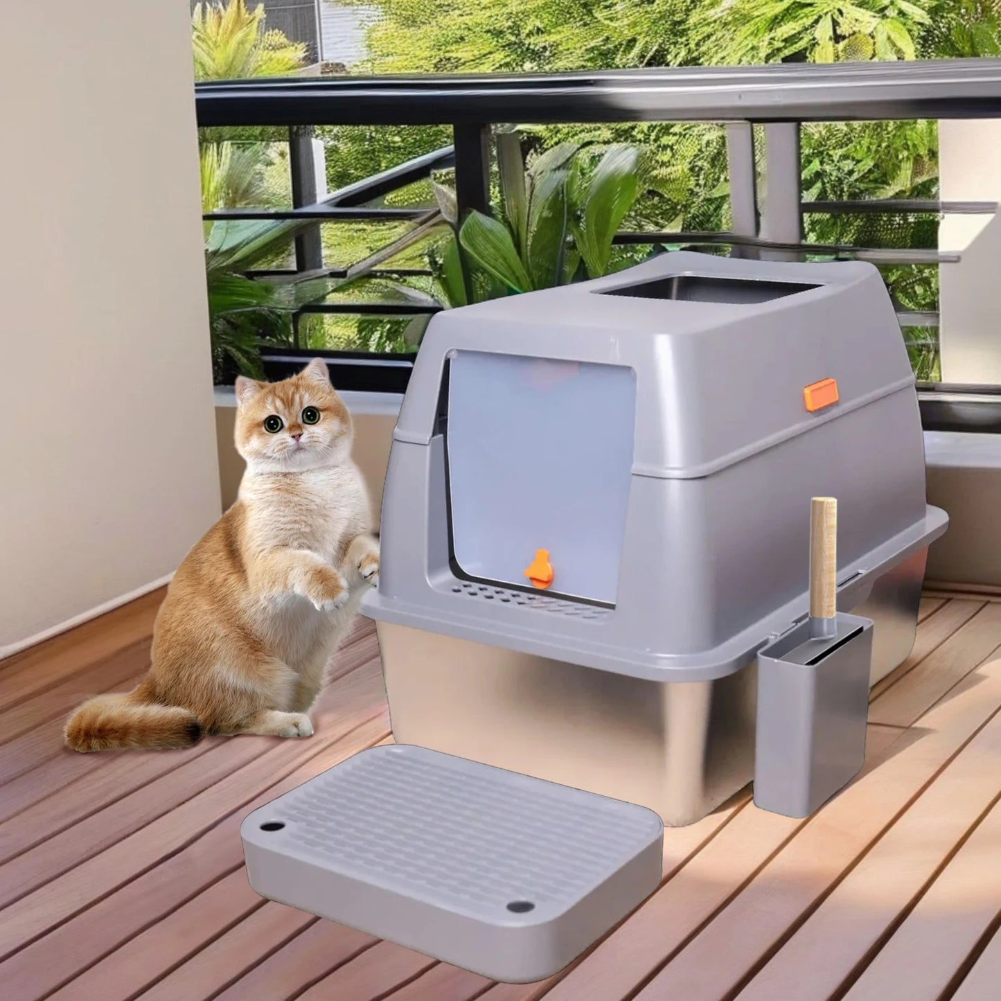 Enclosed Cat Litter Box