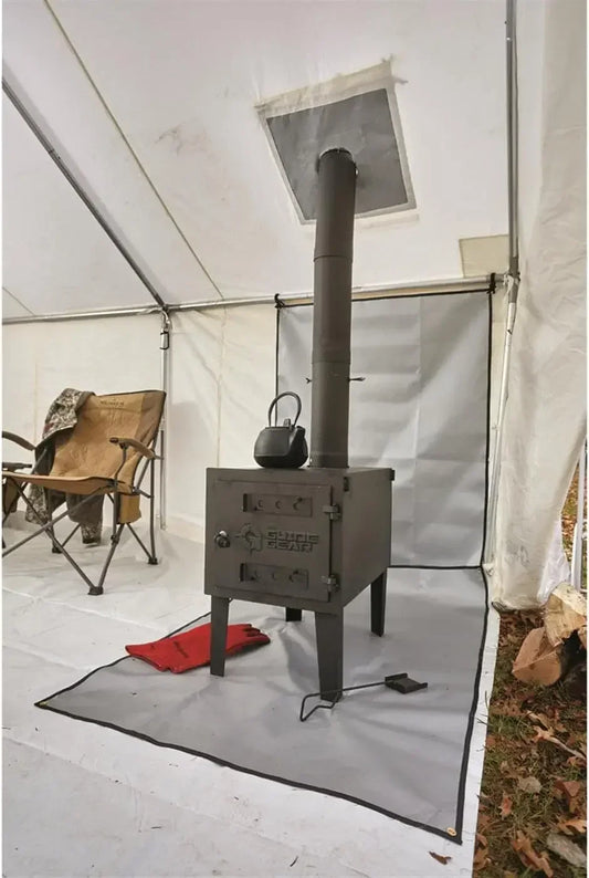 Large Outdoor Wood Burning Stove Portable with Chimney Pipe for Cooking,