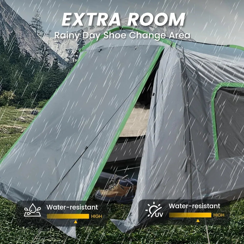 5-9 Person Rectangle Car Tent for Family,  8FT L x 10.6FTW x 7.2FTH