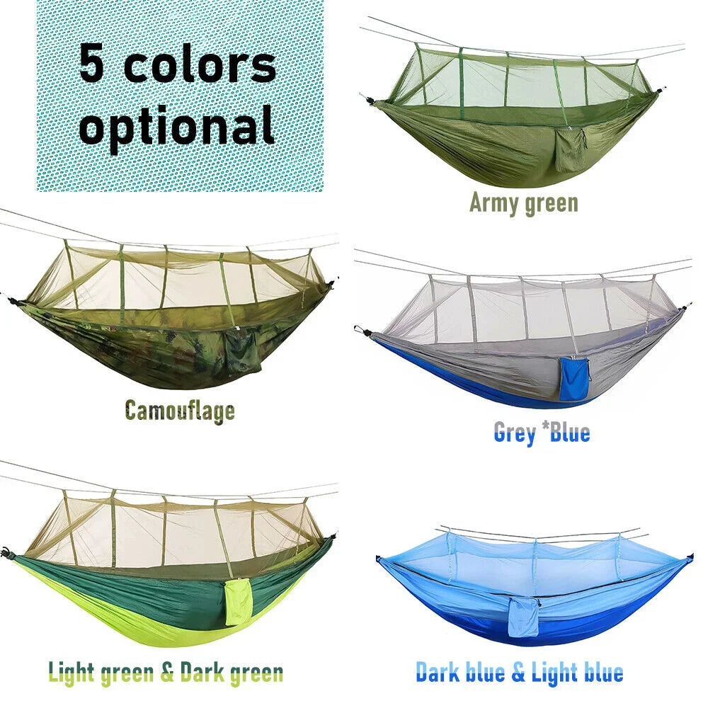 660lbs Double Person Camping Hammock Tent with Mosquito Net Hanging Bed