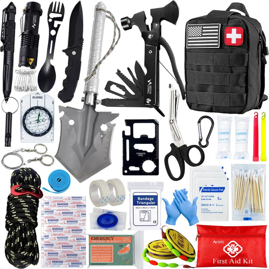 Survival First Aid Kit Military Full Set for Outdoor Safety