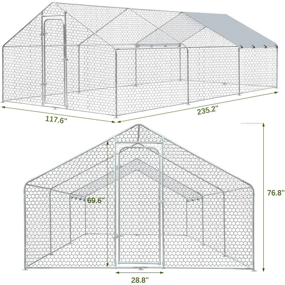 Large Metal Chicken Coop, Wire Mesh Chicken Run, Chicken Pen