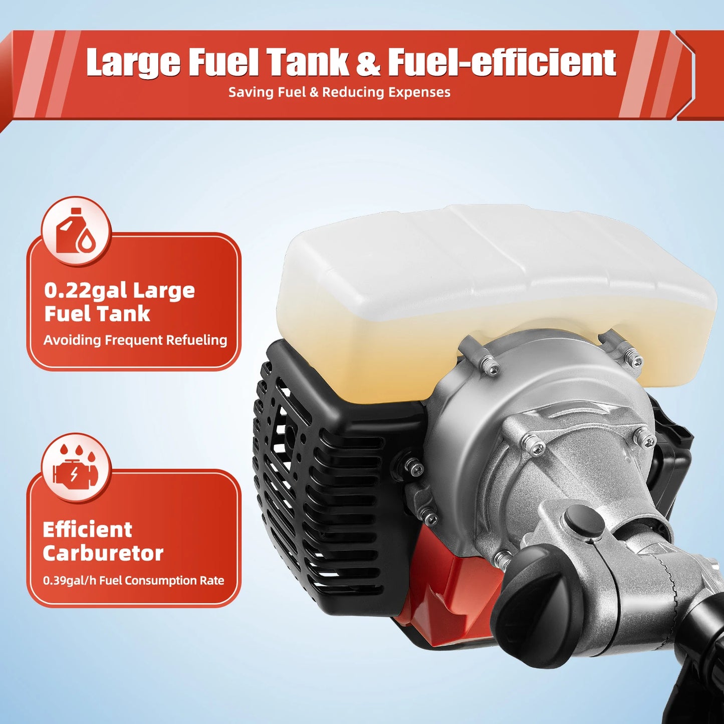 2.3 HP 2 Stroke Gas-Powered Outboard Trolling Motor 52CC