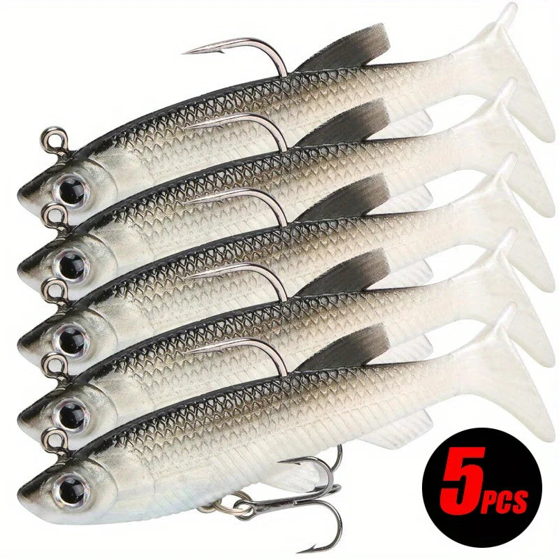 5Pcs Realistic Soft Bait-8Cm Realistic for Freshwater and Salty Fishing