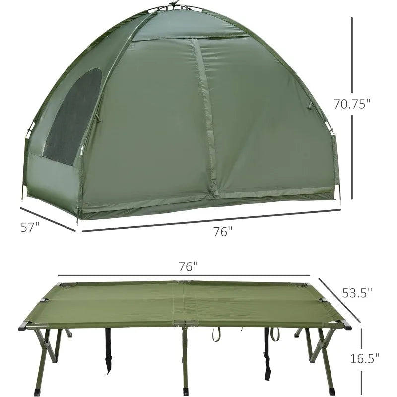 2 Person Foldable Camping Cot with Tent,