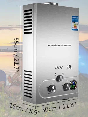 6L-18L LPG Gas Hot Water Heater Propane Gas Stainless Steel Tankless Boiler