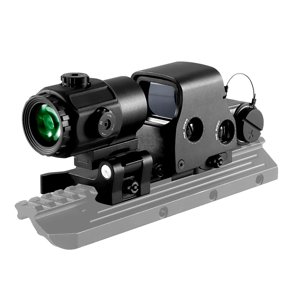 5X Magnifier Red Dot Combo Scope Optics QD Mount Fit 20MM Rail Mount