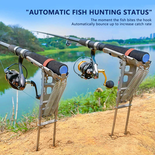 Stainless Steel Fishing Rod Stand Holder Bracket Automatic Spring