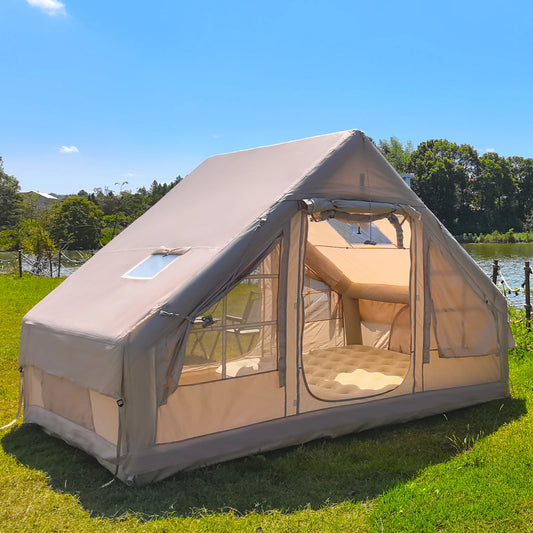 4-6 People for Camping Inflatable Tent, Glamping Tent with Stove Jack ,