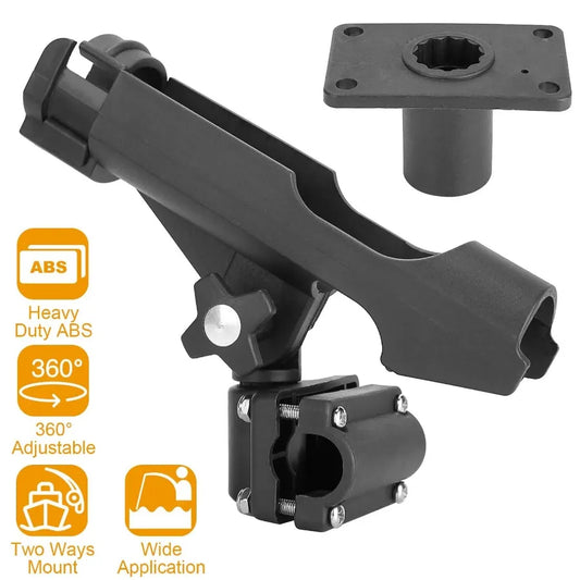 Boat Fishing Pole Rod Holder 360° Rotatable Kayak Side Rail