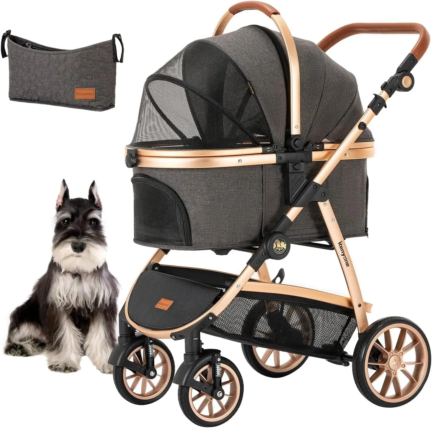 Pet Stroller 3 in 1 for Medium Small Size Dogs Luxury Large Cat Stroller