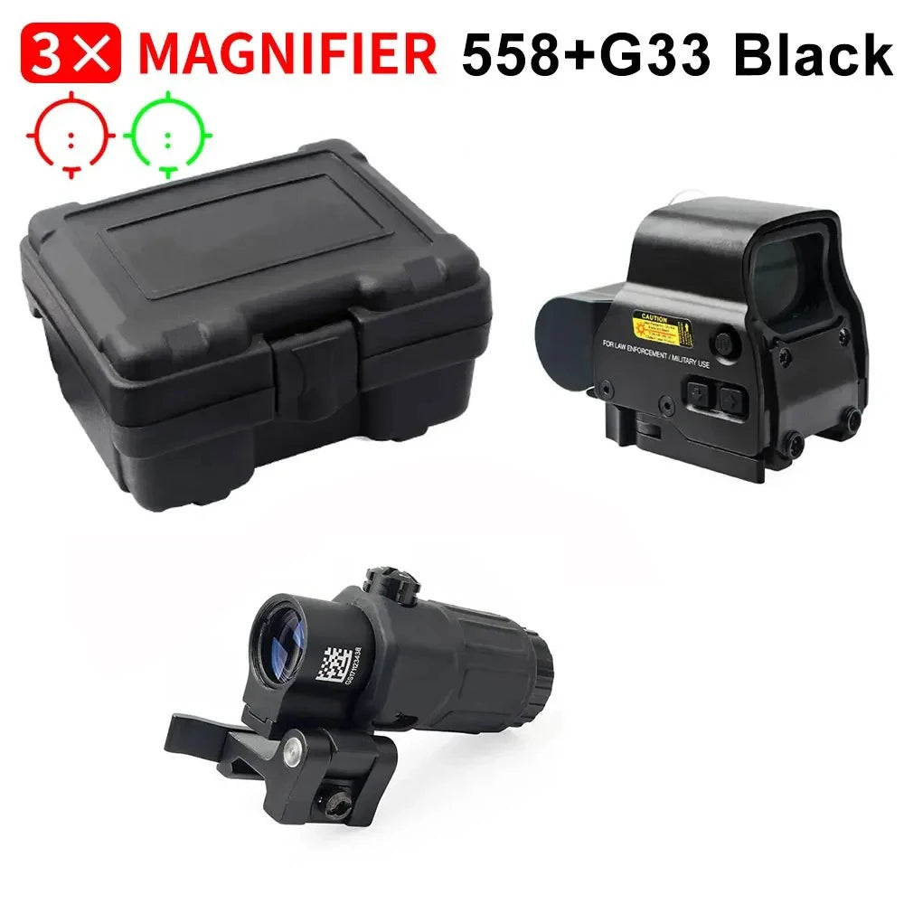 Red Dot Optic Sight Tactical Hunting Gear W/20mm Rail Mounts&Quick Detach Lever