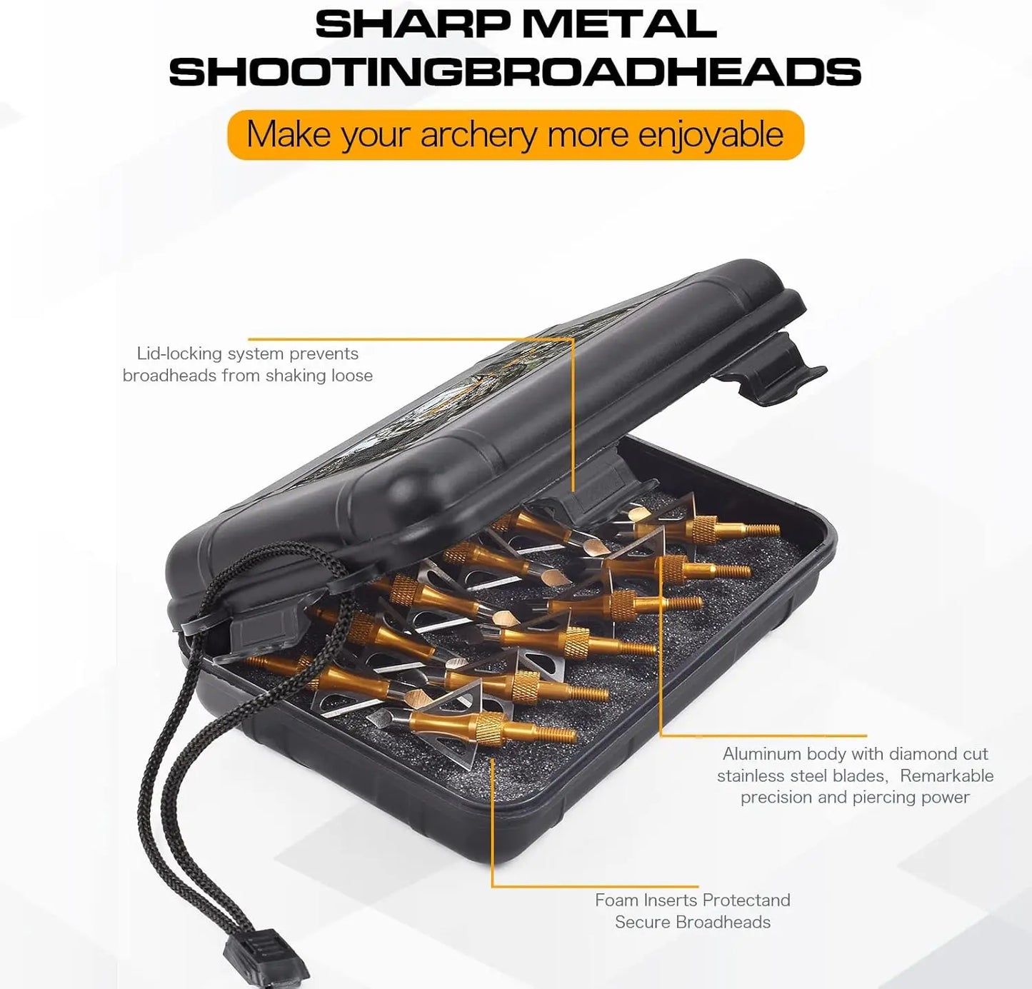 12PK 3 Blades Screw-in Broadheads 100 Grain Storage Case
