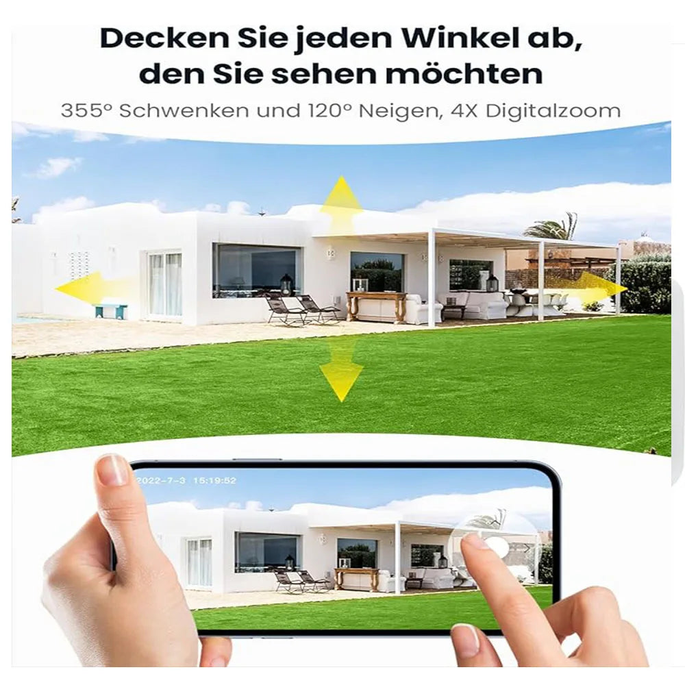 WiFi Security Cameras Wireless Battery Powered Cam with Solar Panel