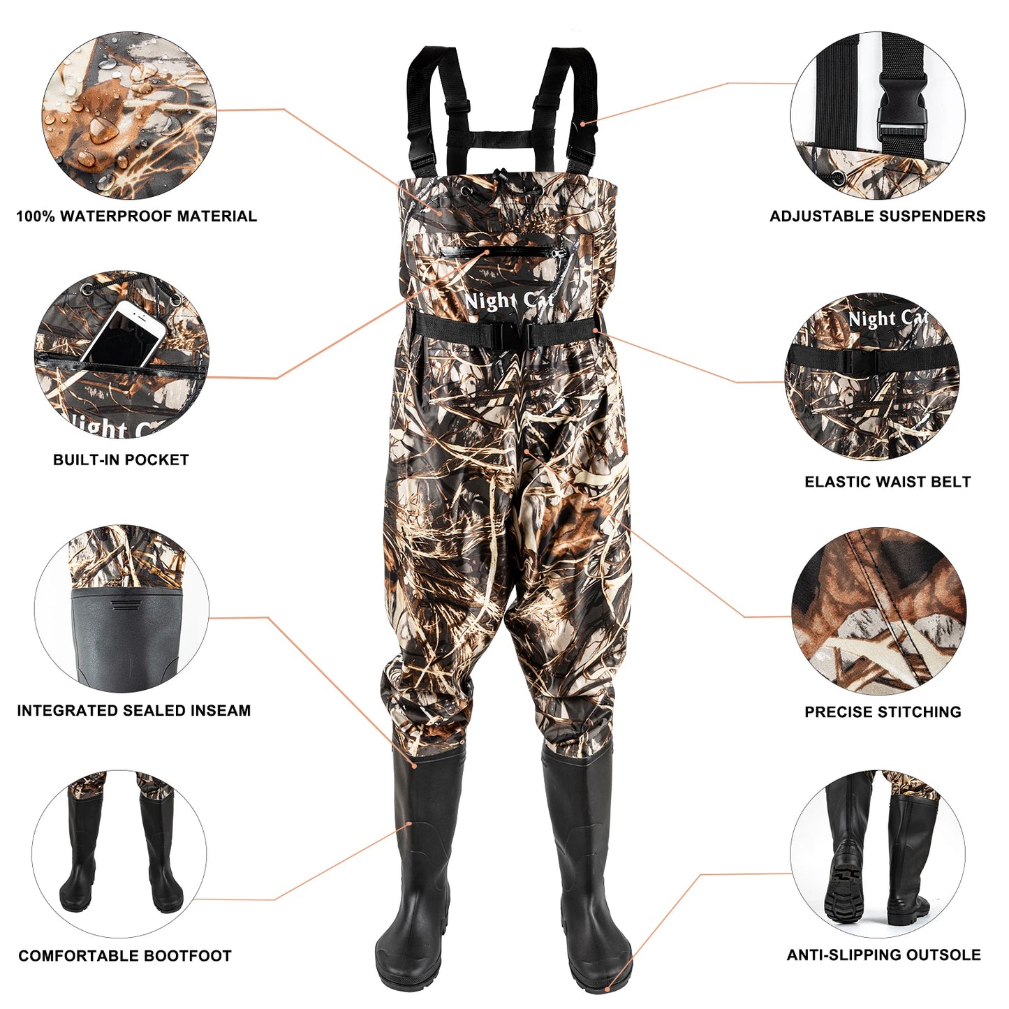 Waders Men with Boots for Fishing Waterproof Chest Wader Hunting