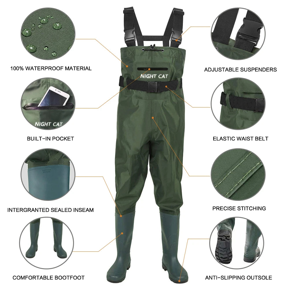 Lightweight Fishing Waders Full Waterproof Fly Fishing Hunting Chest Waders With Boots