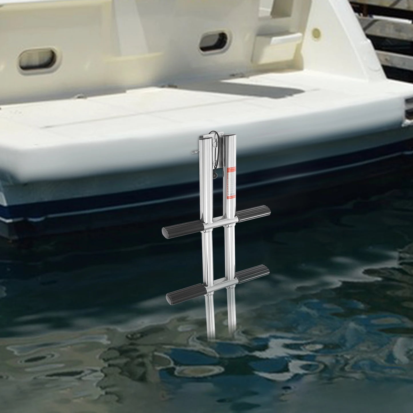 4 Steps Boat Telescopic Ladder Stainless Steel for Boats,, Swimming Pools, etc