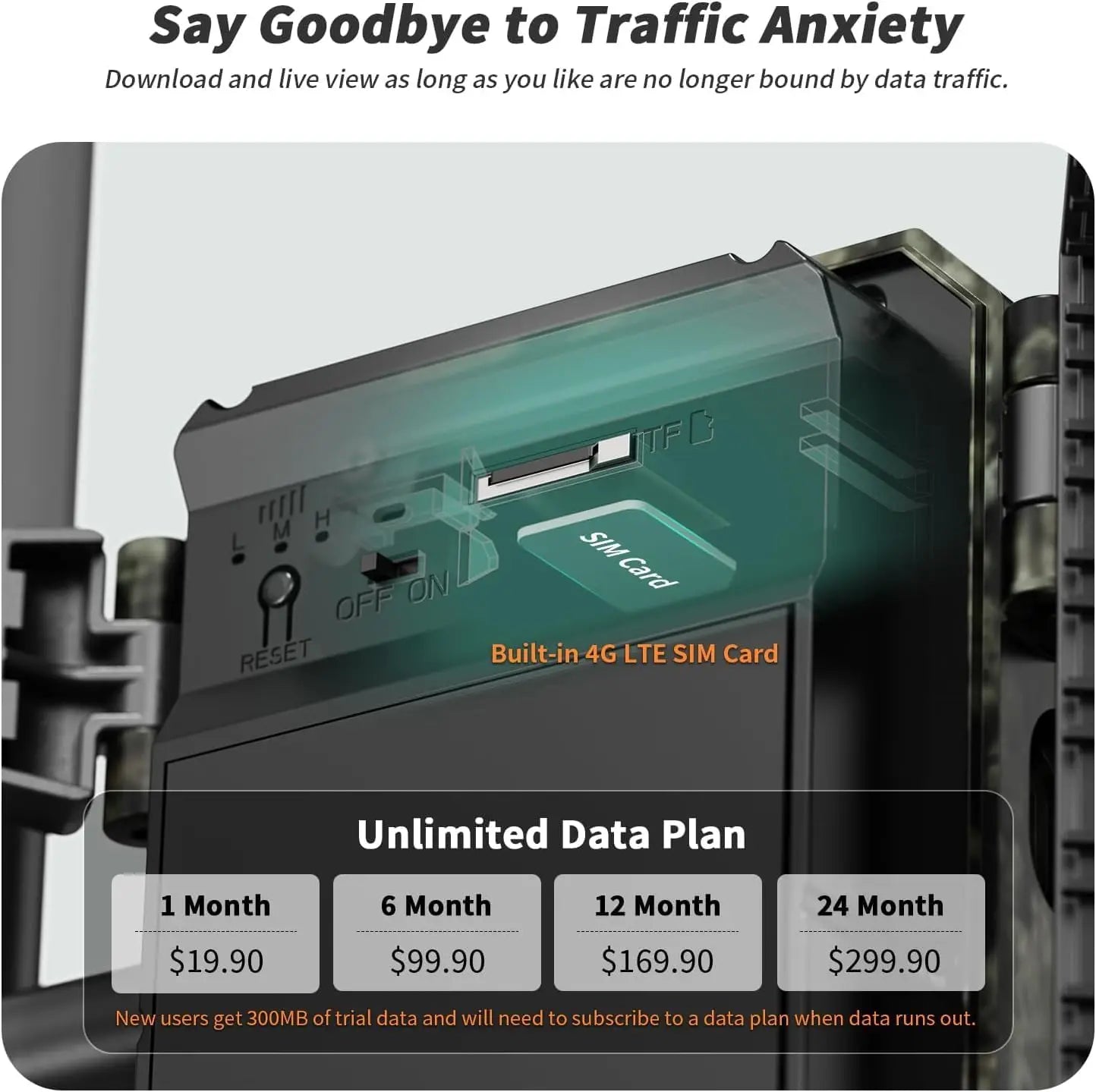 4G LTE Cellular Trail Cameras 3rd Gen  Built-in SIM Card with Motion Activated 0.2s Trigger Time