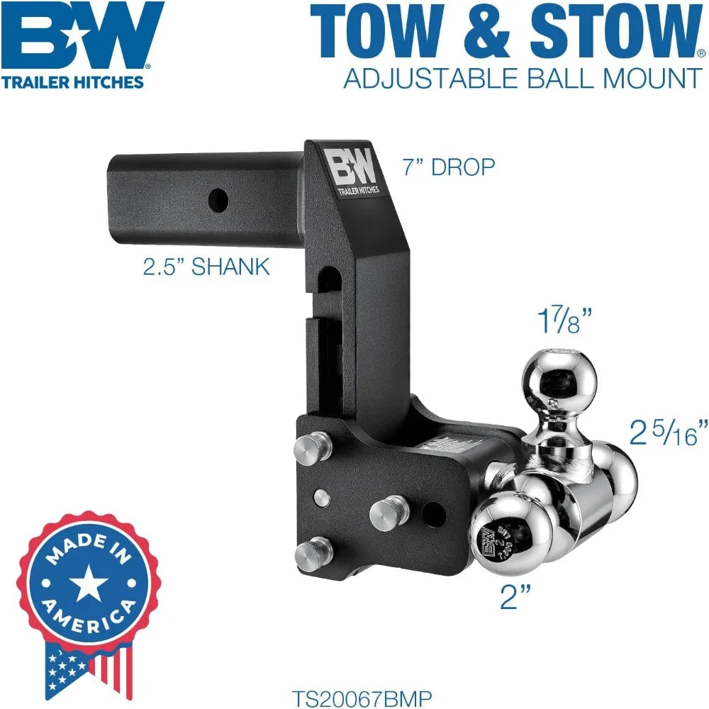Tow & Stow - Fits 2.5" Receiver, Tri-Ball 18,000 GTW -