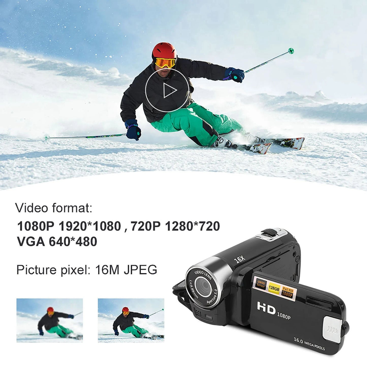 Digital Zoom 2.7 Inch Colourful Display Screen Image Video Shooting Camcorder