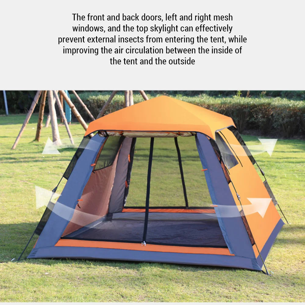 Open Waterproof Camping Tent 3-4 Person I for Outdoor Use