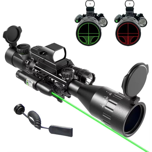 4-12&16X50 AO rifle sight Red/Green illuminated ranging sight W/ Green laser