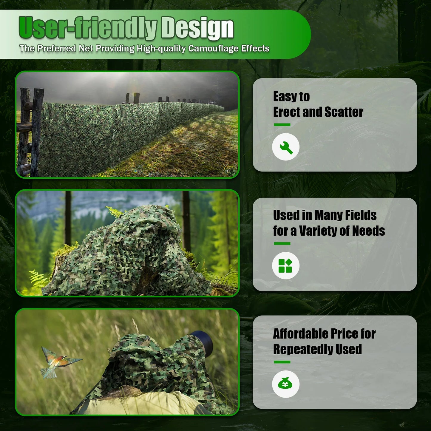 Military Camouflage Net for Hunting and Camping Gear