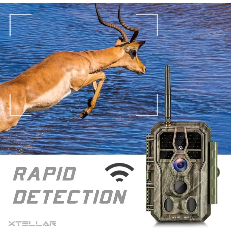 Trail Camera WiFi 32MP  with Clear Night Vision and 3 Passive Infrared Motion Sensors