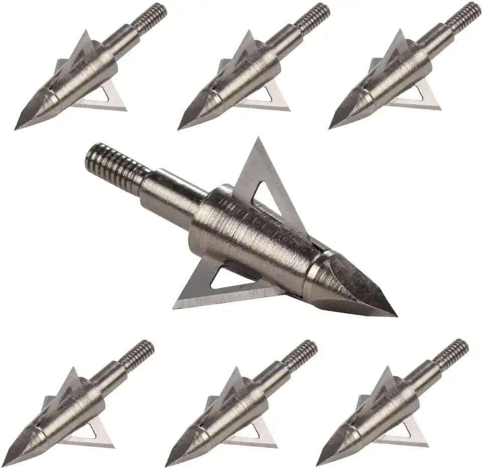 Broadheads 125 Grain 3 Fixed Blades 12 Pack for Crossbows Recurve Compound Bow Arrows