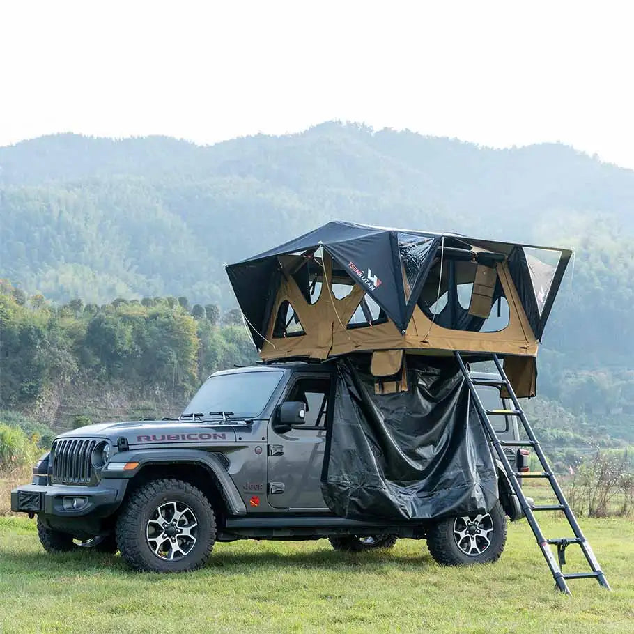 Car Roof Top Tent Soft Cover Tents for Camping  with Telescopic Ladder