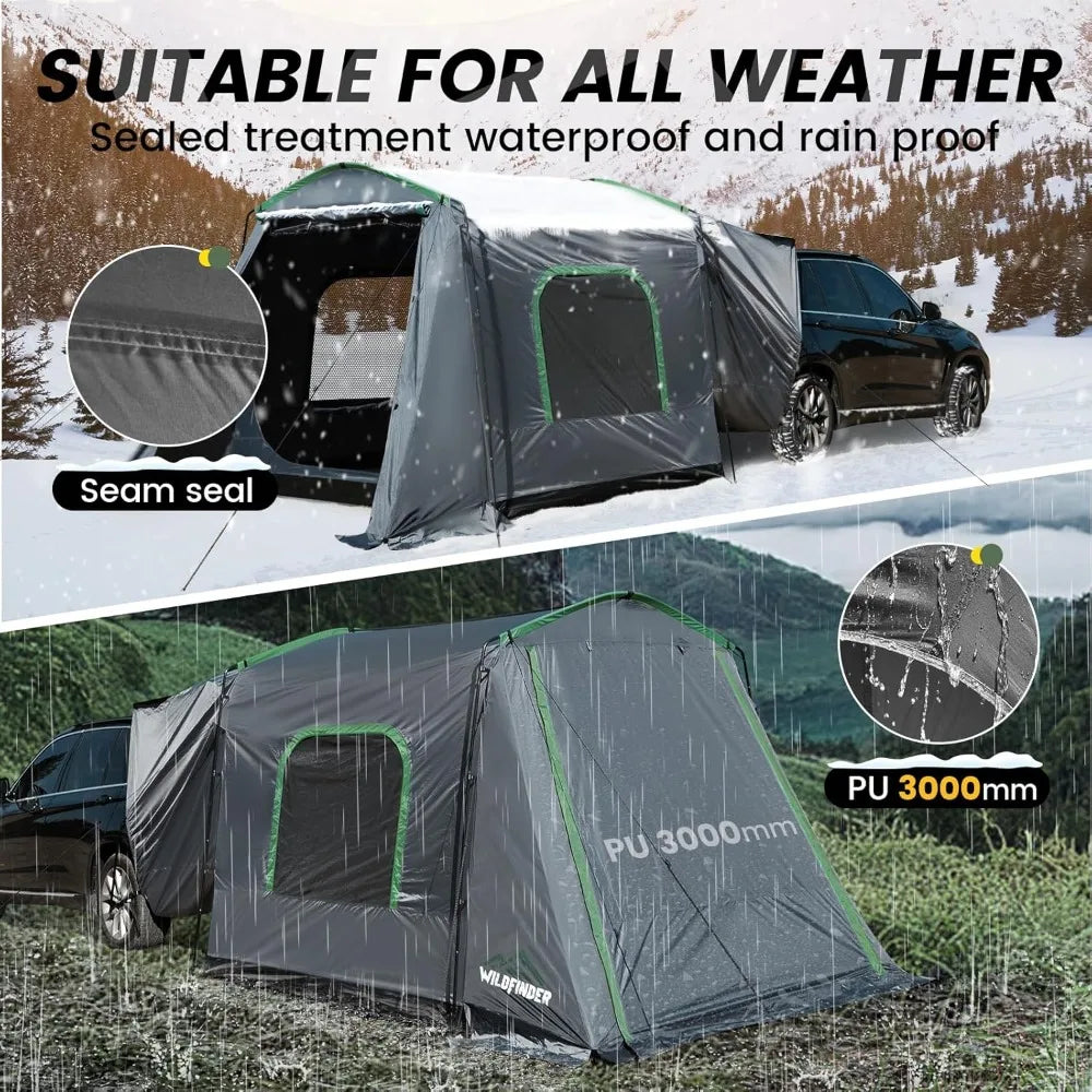 5-9 Person Rectangle Car Tent for Family,  8FT L x 10.6FTW x 7.2FTH