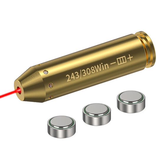 243 308WIN Cartridge Red Dot Laser Brass Boresighter