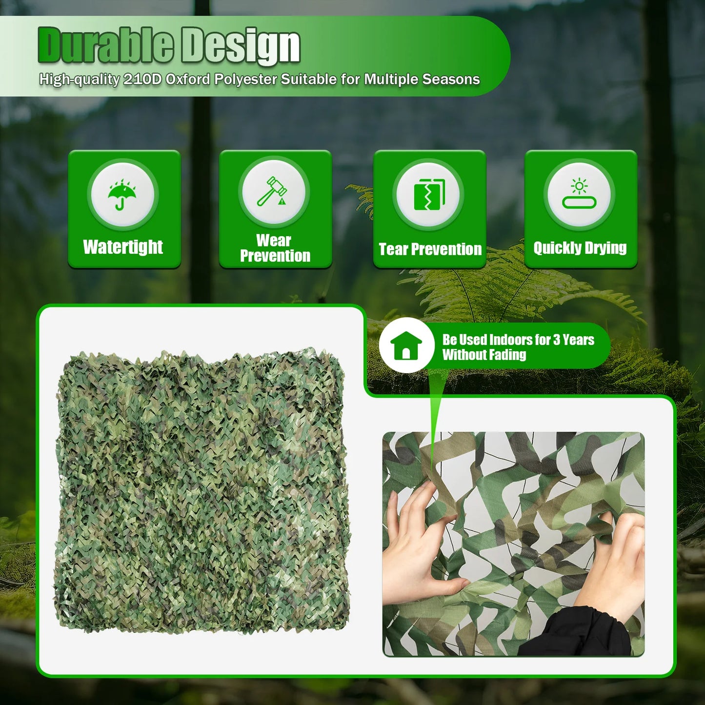Military Camouflage Net for Hunting and Camping Gear