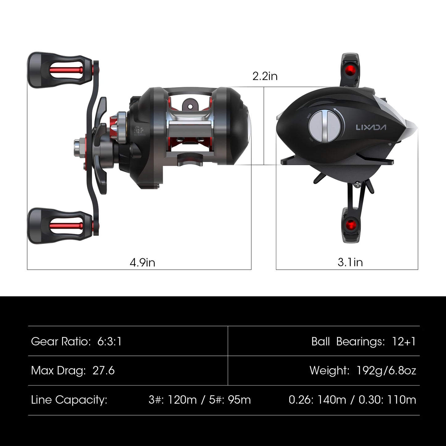 New Ball Bearings Baitcasting Reel Ultra Light