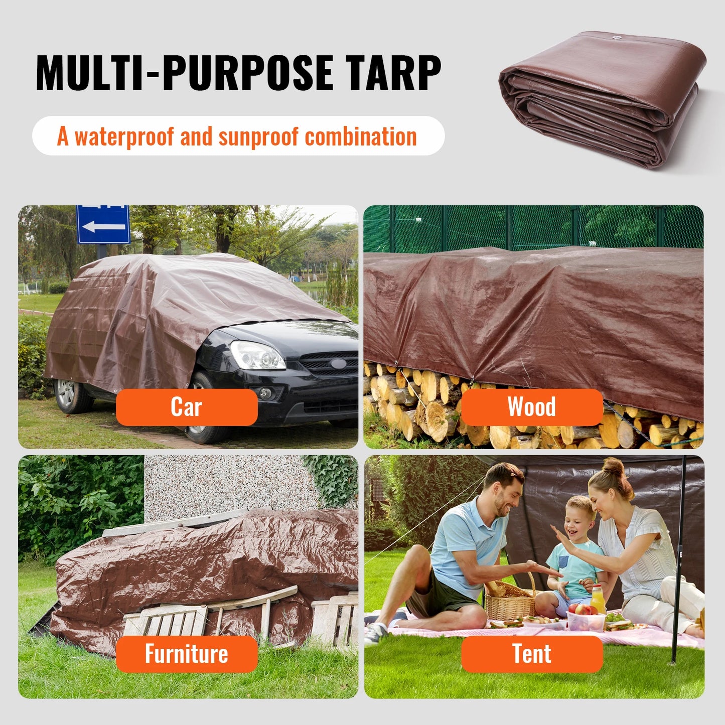 Heavy Duty Tarp 16 Mil Thick  Waterproof Tear Proof